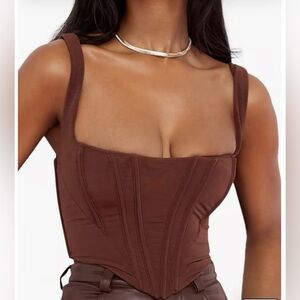 House of CB Ninetta Brown Mesh Corset